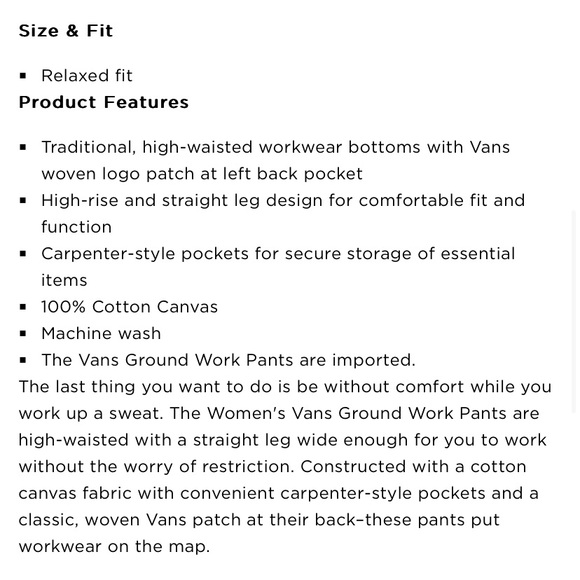 Vans Ground Work Pant - Picture 5 of 16